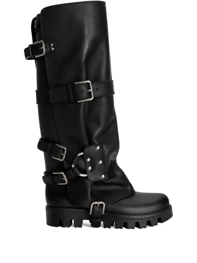 DOLCE & GABBANA DOLCE & GABBANA BUCKLED BIKER BOOTS