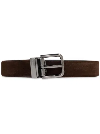 Dolce & Gabbana Buckled Leather Belt In Brown