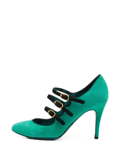 Pre-owned Dolce & Gabbana Buckled Mary Jane Pumps In Green