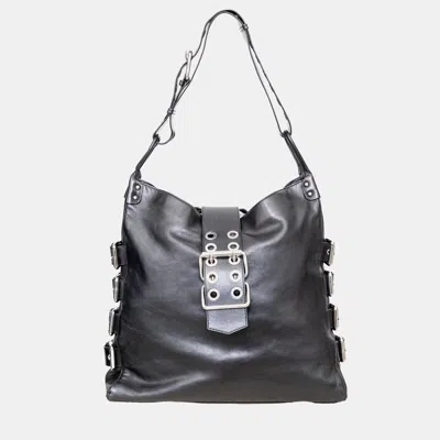 Pre-owned Dolce & Gabbana Buckled Shoulder Bag In Black