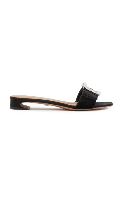 Dolce & Gabbana Buckled Velvet Sandals In Black