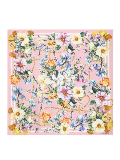DOLCE & GABBANA FLORAL PRINT SCARF