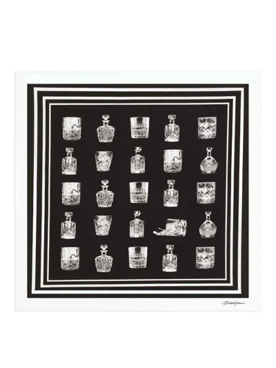 Dolce & Gabbana Printed Scarf In Black