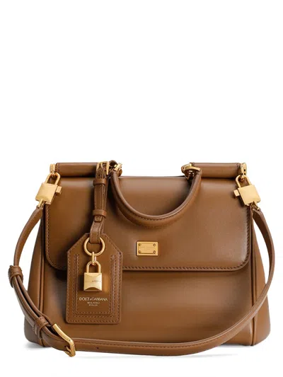 Dolce & Gabbana Buff Shoulder Bag In Brown