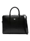 Dolce & Gabbana Black Handbag With Mini Logo Plaque In Leather Man In Black