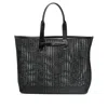 Dolce & Gabbana Leather Intreccio Shopper Bag In Black