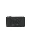 Dolce & Gabbana Logo Card Holder Textured Finish In Black