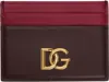 Dolce & Gabbana Two-tone Leather Card Holder In 8k384 Bordeaux/cicla