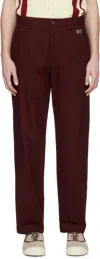 Dolce & Gabbana Burgundy Gabardine Trousers In Marrone-viola Scuro