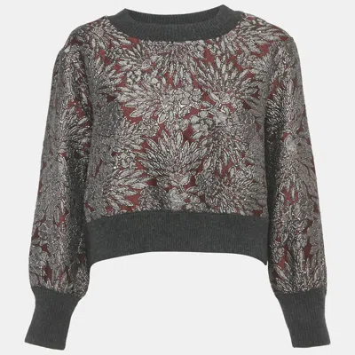 Pre-owned Dolce & Gabbana Burgundy Jacquard Sweatshirt M