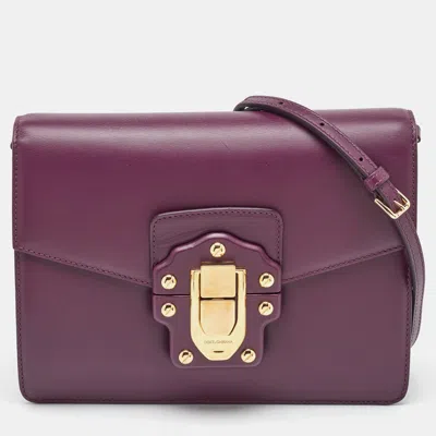 Pre-owned Dolce & Gabbana Burgundy Leather Lucia Shoulder Bag