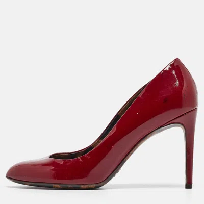 Pre-owned Dolce & Gabbana Burgundy Patent Leather Pumps Size 40