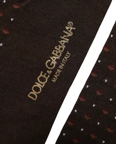 Dolce & Gabbana Burgundy Polka Dot Over The Calf Accessory Socks In Brown