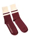 Dolce & Gabbana Burgundy Stretch Logo Print Mid Calf Socks In Burgundy