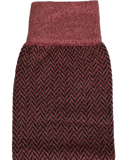 Dolce & Gabbana Burgundy Viscose Over The Calf Accessory Socks In Brown