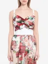 Dolce & Gabbana Dolce&gabbana Women Buster Top With Rose Print In White
