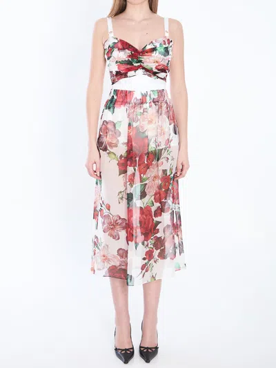 DOLCE & GABBANA MULTICOLOR TOP WITH ALL-OVER FLORAL MOTIF