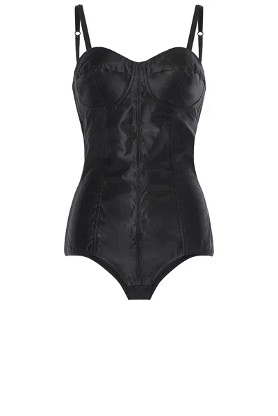 Pre-owned Dolce & Gabbana Bustier Bodysuit In Black