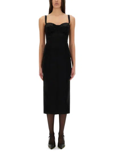 DOLCE & GABBANA DOLCE & GABBANA BUSTIER LONGUETTE DRESS WITH BRA