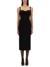 Dolce & Gabbana Jersey Midi Dress With Corset-style Bra Top In Black