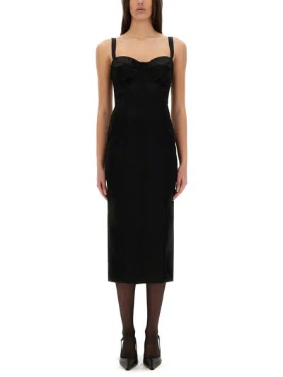 DOLCE & GABBANA BUSTIER LONGUETTE DRESS WITH BRA