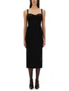 Dolce & Gabbana Jersey Midi Dress With Corset-style Bra Top In Black