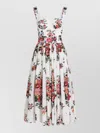 Dolce & Gabbana Cotton Dress With A Bouquet Of Flowers Print Dresses White In Multi