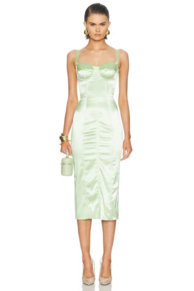 Dolce & Gabbana Bustier Midi Dress In White