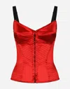 Dolce & Gabbana Satin Corset Top In Red