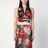 Dolce & Gabbana Bustier Top In Marquisette And Chiffon With Floral Print In Multicolor