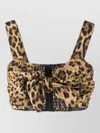 Dolce & Gabbana Bustier Top Leopard Motif Sweetheart Neckline In Multi
