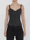 Dolce & Gabbana Polka-dot Corset Top In Black