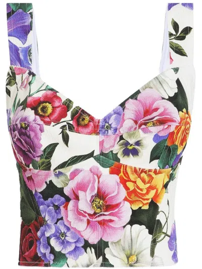Dolce & Gabbana Bustier With Print In Multicolour