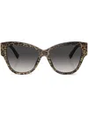 Dolce & Gabbana Leopard-print Butterfly-frame Sunglasses In Brown