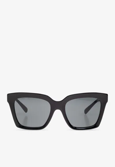 Dolce & Gabbana Butterfly Logo Sunglasses In Gray
