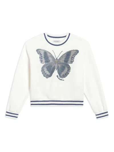 Dolce & Gabbana Kids' Butterfly-motif Sweatshirt In White