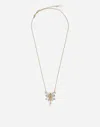 Dolce & Gabbana Spring Necklace In Yellow 18kt Gold With Aquamarine Butterfly Gold Female Onesize In Gold