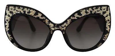 Pre-owned Dolce & Gabbana Butterfly Polarized Sequin Sunglasses In Gray