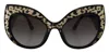 Dolce & Gabbana Black Gold Sequin Butterfly Polarized Dg4326 Sunglasses In Multi