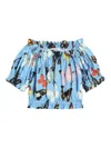 Dolce & Gabbana Butterfly-print Blouse In Blue
