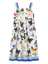 Dolce & Gabbana Poplin Dress With Butterfly Print In White
