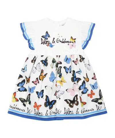 Dolce & Gabbana Butterfly-print Dress In White