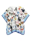 Dolce & Gabbana Butterfly-print Kaftan Dress In White