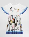 Dolce & Gabbana Butterfly-print Poplin And Jersey Dress In Print