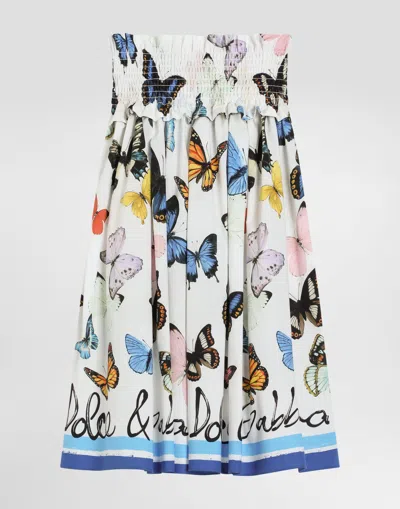 Dolce & Gabbana Butterfly-print Poplin Skirt