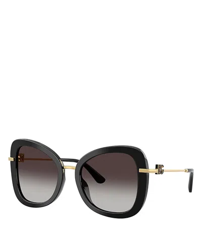 Dolce & Gabbana Logo Oversize-frame Sunglasses In Black