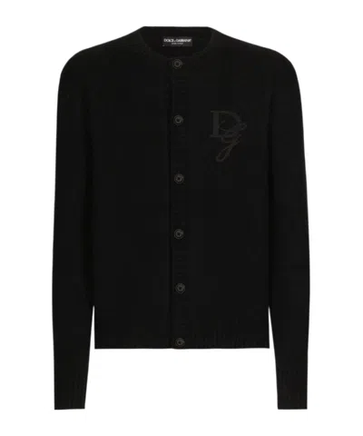 DOLCE & GABBANA DOLCE  GABBANA LOGO PATCH BUTTONED CARDIGAN