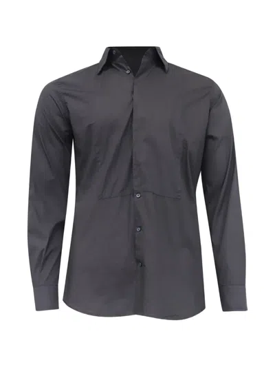 Pre-owned Dolce & Gabbana Button-down Tuxedo Shirt In Gray