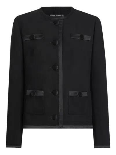 Dolce & Gabbana Button-fastening Jacket In Black