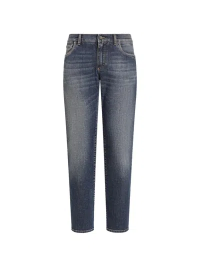 Dolce & Gabbana Button Fastening Straight-leg Jeans In Blue